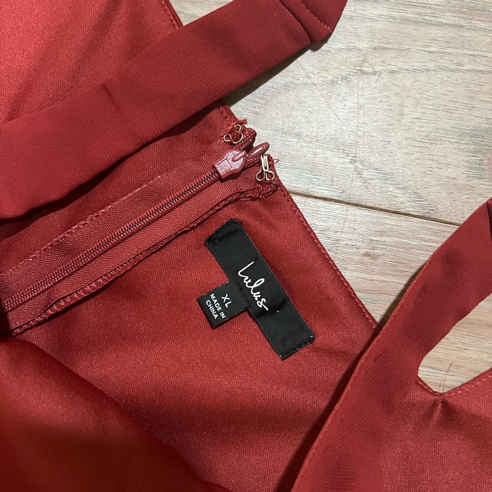 Lulus Disposition Rust Ruched Maxi Dress - Picture 7 of 11